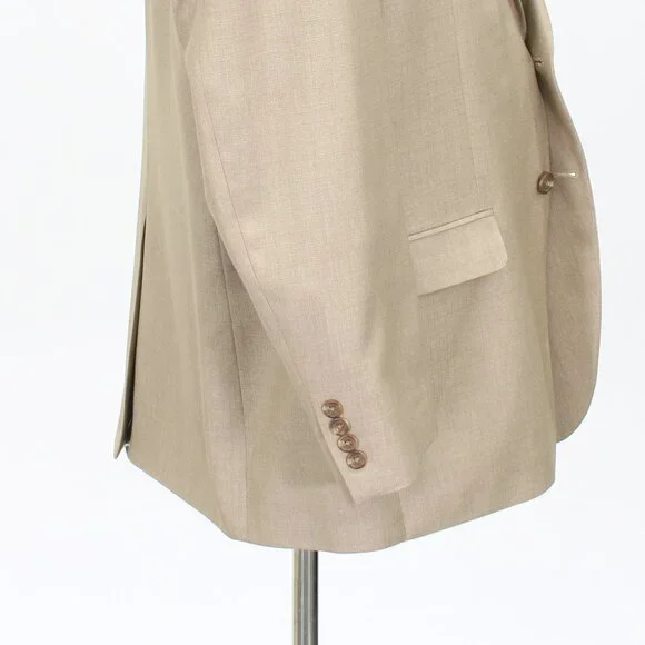 Chaps 48R Beige Blazer Sport Coat Jacket 2-Button Solid Y231
